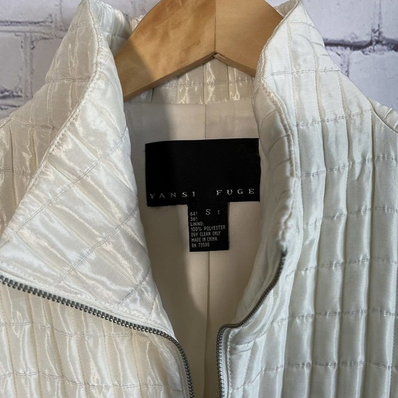 Yansi Fugel White Padded Zip Up Jacket Small - Picture 2 of 3
